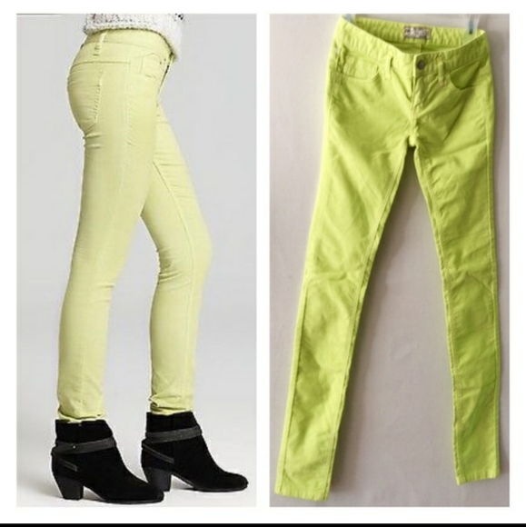 Free People Pants - Free People Yellow Skinny Corduroy Pants